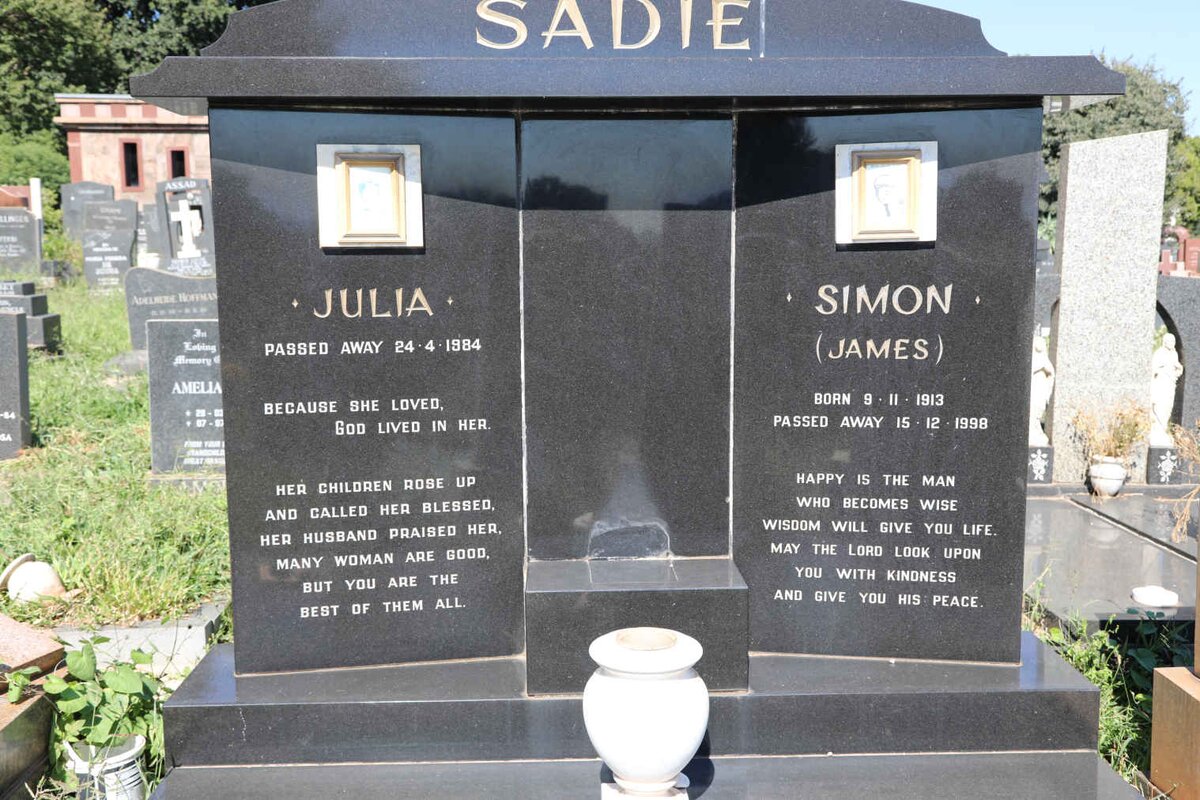 SADIE Simon 1913-1998 &amp; Julia -1984