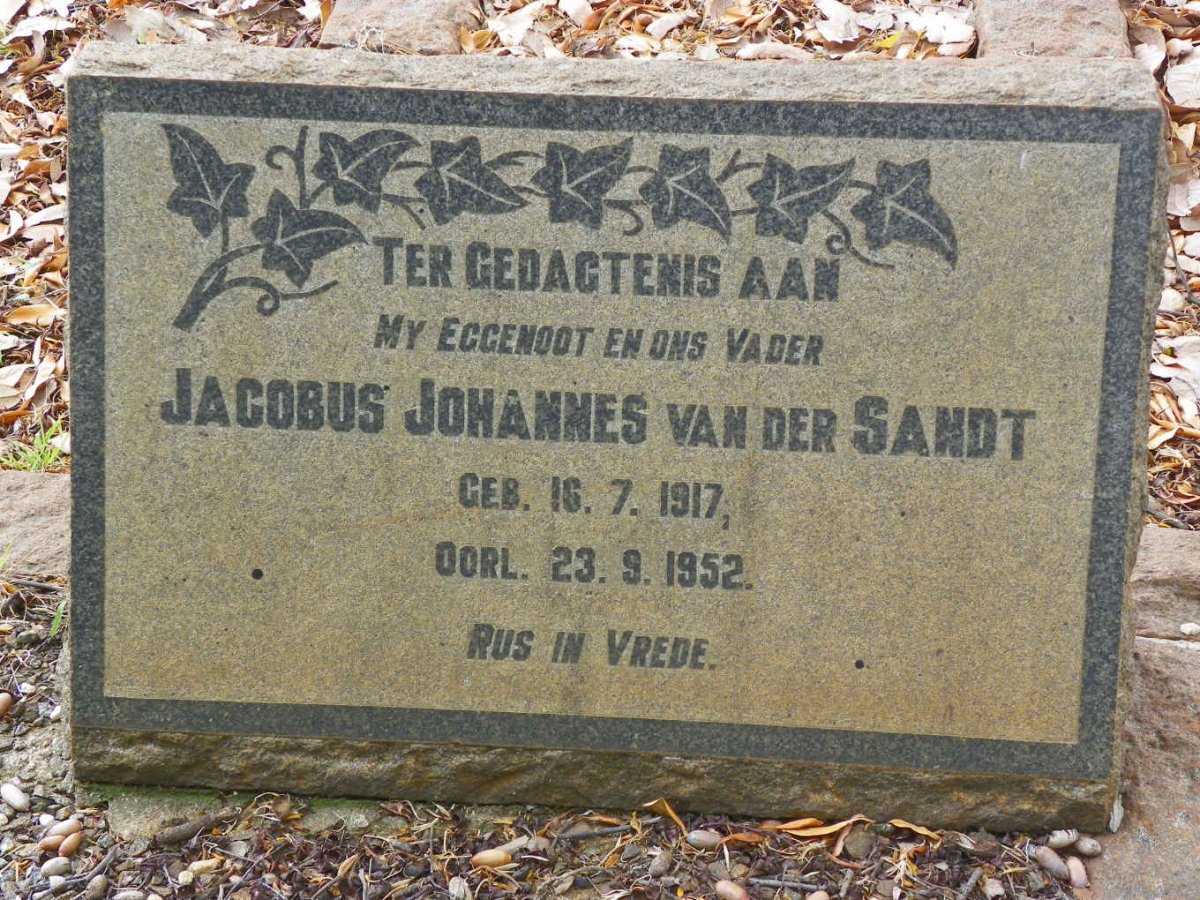 SANDT Jacobus Johannes, van der 1917-1952