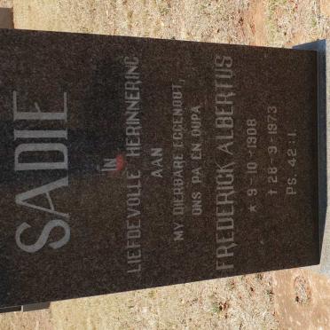 SADIE Frederick Albertus 1908-1973