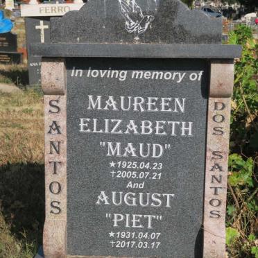 SANTOS August, dos 1931-2017 &amp; Maureen Elizabeth 1925-2005