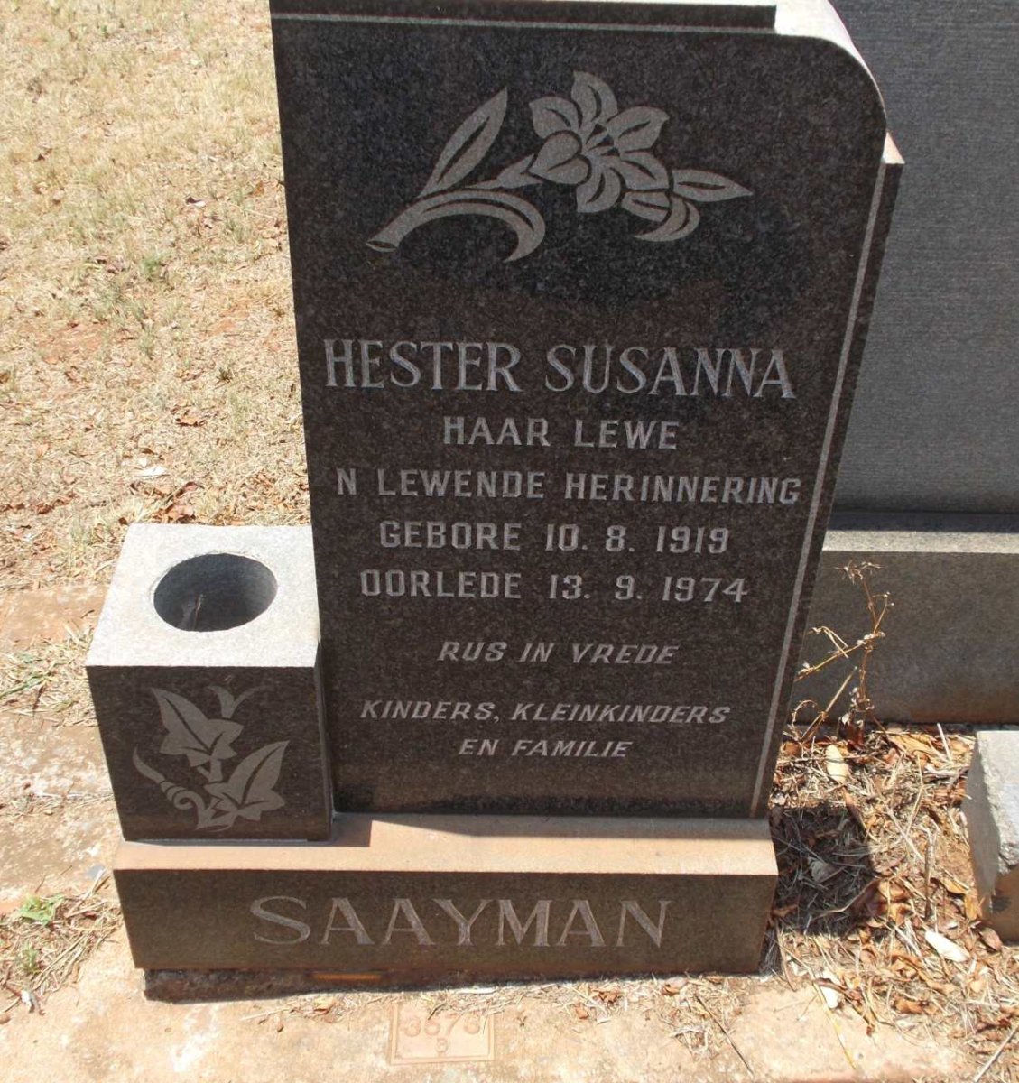 SAAYMAN Hester Susanna 1919-1974