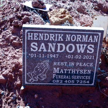 SANDOWS Hendrik Norman 1947-2021