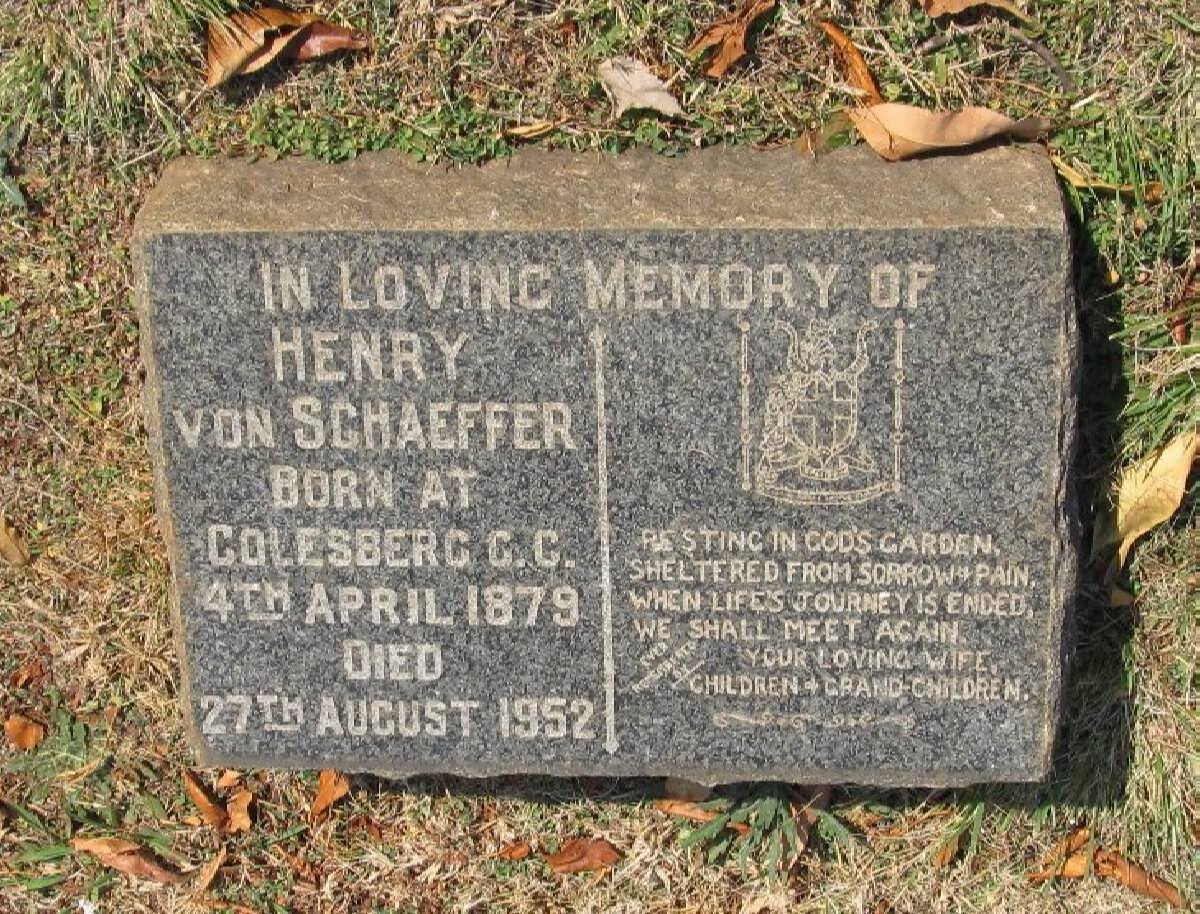 SCHAEFFER Henry, von 1879-1952