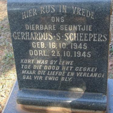 SCHEEPERS Gerhardus S. 1945-1945