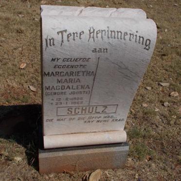 SCHULZ Margarietha Maria Magdalena nee JOOSTE 1906-1962