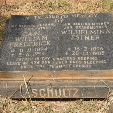 SCHULTZ Carl William Frederick 1894-1954 &amp; Wilhelmina Esther 1896-1985