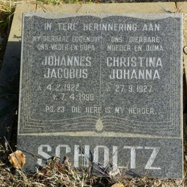 SCHOLTZ Johannes Jacobus 1922-1990 &amp; Christina Johanna 1927-