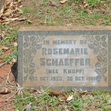 SCHAEFFER Rosemarie nee KNOPF 1923-1951