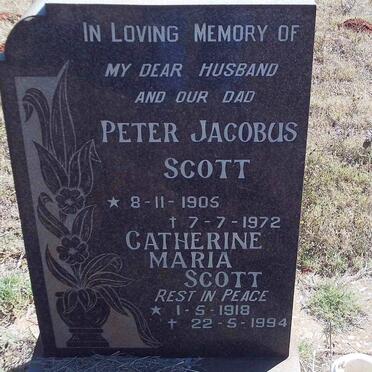 SCOTT Peter Jacobus 1905-1972 &amp; Catherine Maria 1918-1994