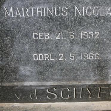 SCHYFF Marthinus Nicolaas, v.d. 1932-1966