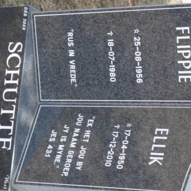 SCHUTTE Flippie 1956-1980 &amp; Ellik 1950-2010