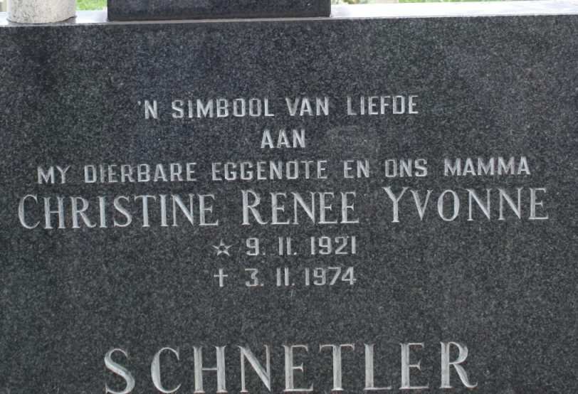 SCHNETLER Christine Renee Yvonne 1921-1974