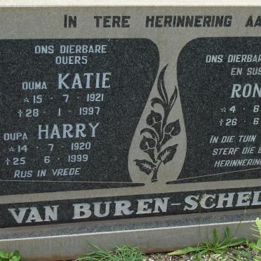 SCHELE Harry, VAN BUREN 1920-1999 &amp; Katie 1921-1997 :: VAN BUREN-SCHELE Ronel 1969-1981