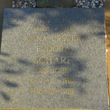 SCHARF Anna Ursula Eudora nee JOHL 1910-1988