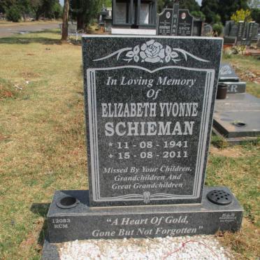 SCHIEMAN Elizabeth Yvonne 1941-2011