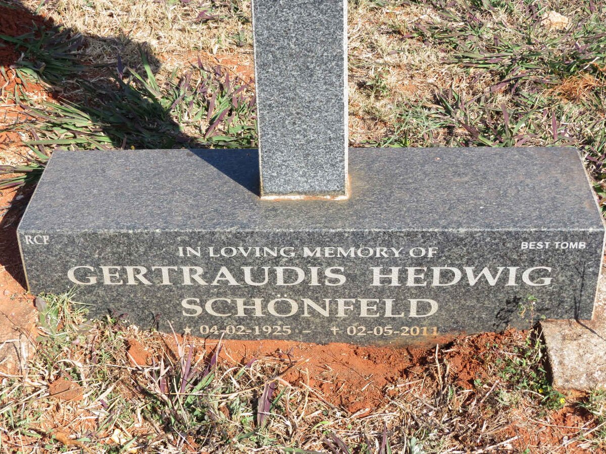 SCHÖNFELD Gertraudis Hedwig 1925-2011