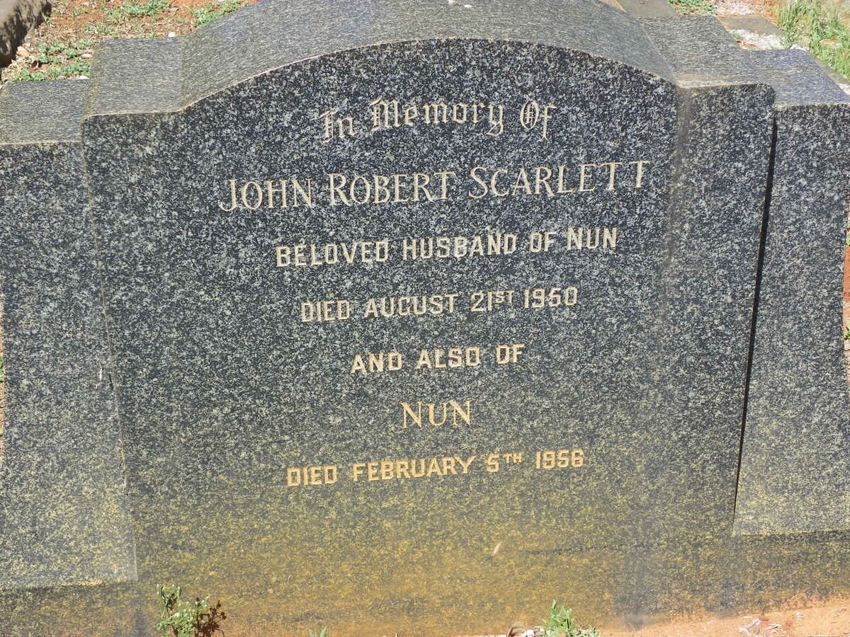 SCARLETT John Robert -1950 &amp; Nun -1956