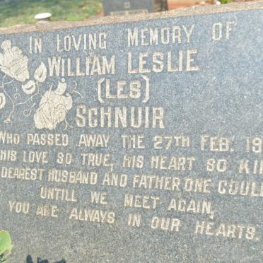 SCHNUIR William Leslie -1955