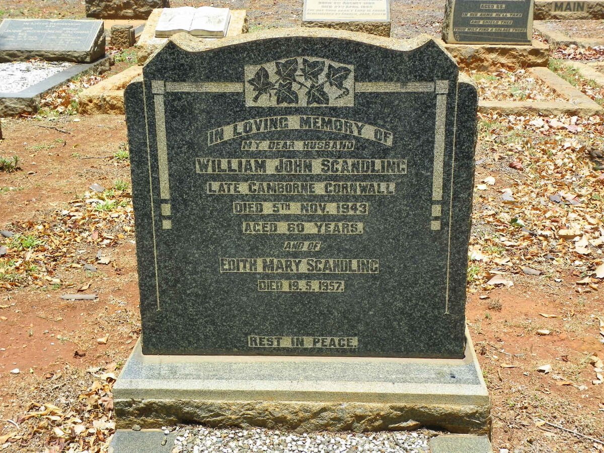SCANDLING William John -1943 &amp; Edith Mary -1957