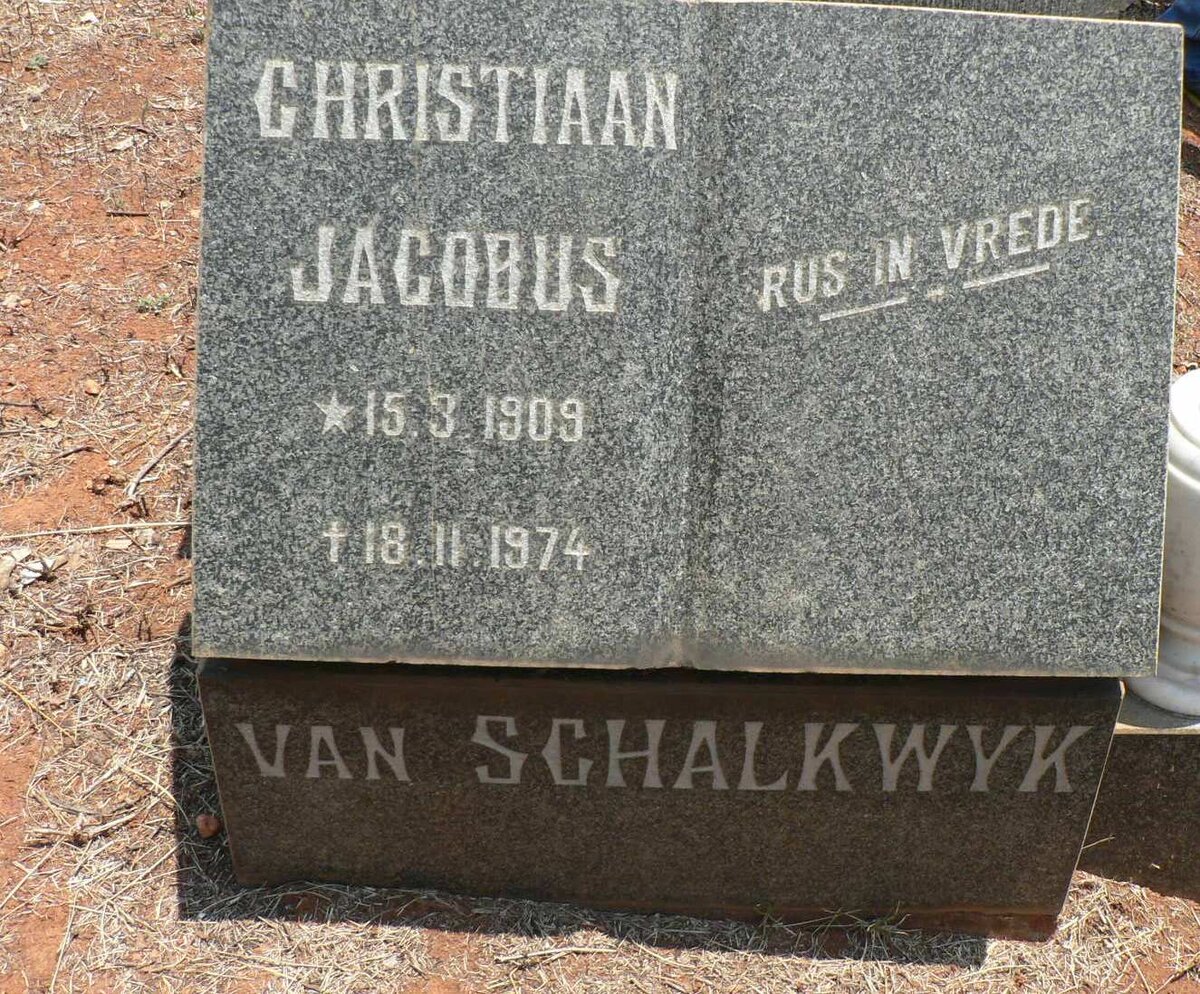 SCHALKWYK Christiaan Jacobus, van 1909-1974