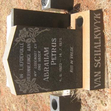 SCHALKWYK Abraham Petrus, van 1920-1975