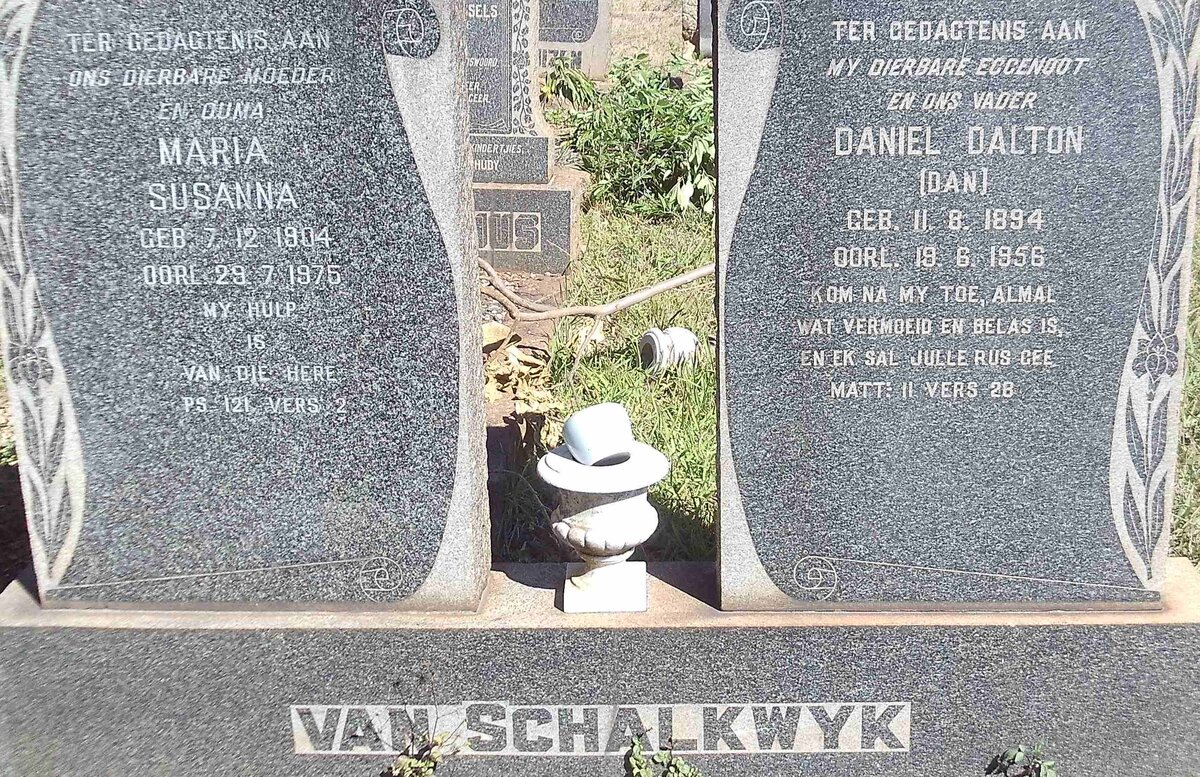 SCHALKWYK Daniel Dalton, van 1894-1956 &amp; Maria Susanna 1904-1975