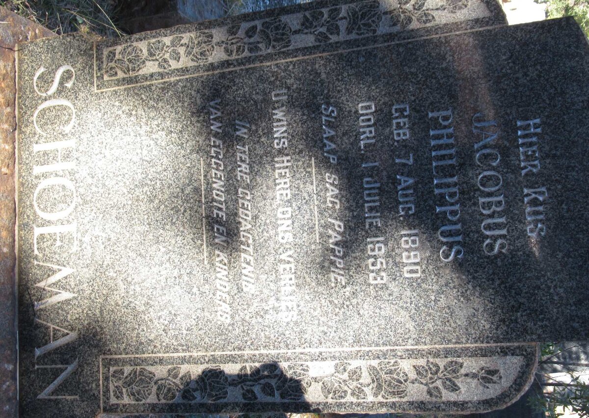 SCHOEMAN Jacobus Philippus 1890-1953