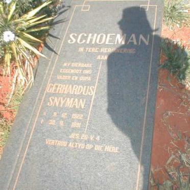 SCHOEMAN Gerhardus Snyman 1922-1991