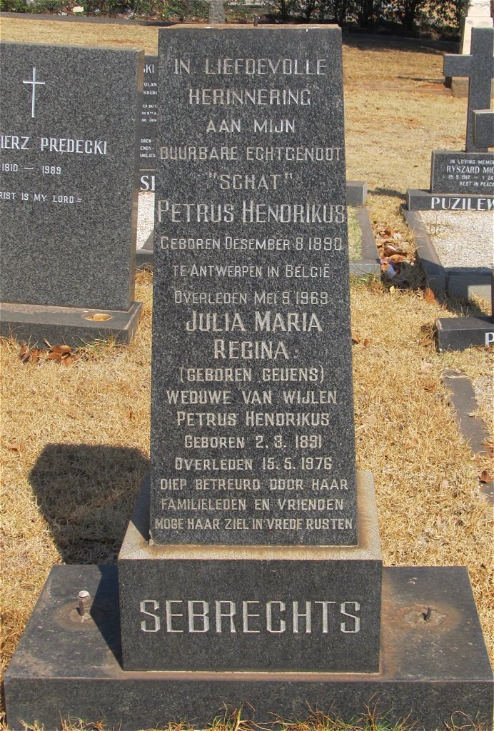 SEBRECHTS Petrus Hendrikus 1890-1969 &amp; Julia Maria Regina GEUENS 1891-1976