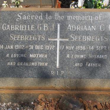 SEEBREGTS Adriaan C.P. 1896-1960 &amp; Gabrielle G.B.J. 1902-1972