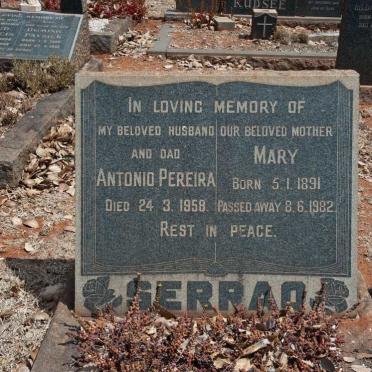 SERRAO Antonio Pereira -1958 &amp; Mary 1891-1982