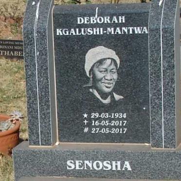 SENOSHA Deborah Kgalushi-Mantwa 1934-2017