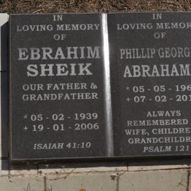 SHEIK Ebrahim 1939-2006 :: ABRAHAMS Phillip Georgie 1963-2011