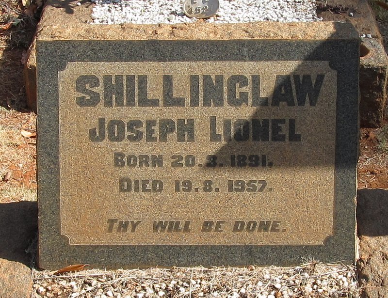 SHILLINGLAW Joseph LIONEL 1891-1957