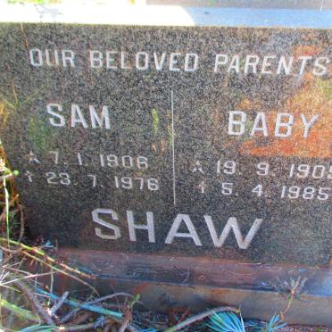 SHAW Sam 1906-1976 &amp; Baby 1905-1985