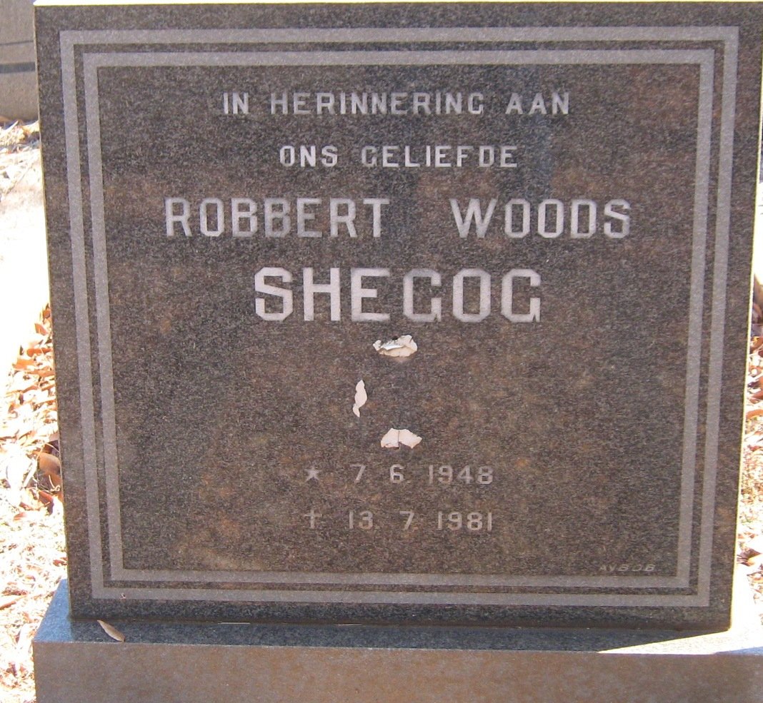 SHEGOG Robbert Woods 1948-1981