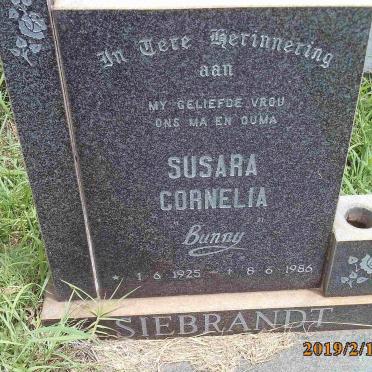 SIEBRANDT Susara Cornelia 1925-1986