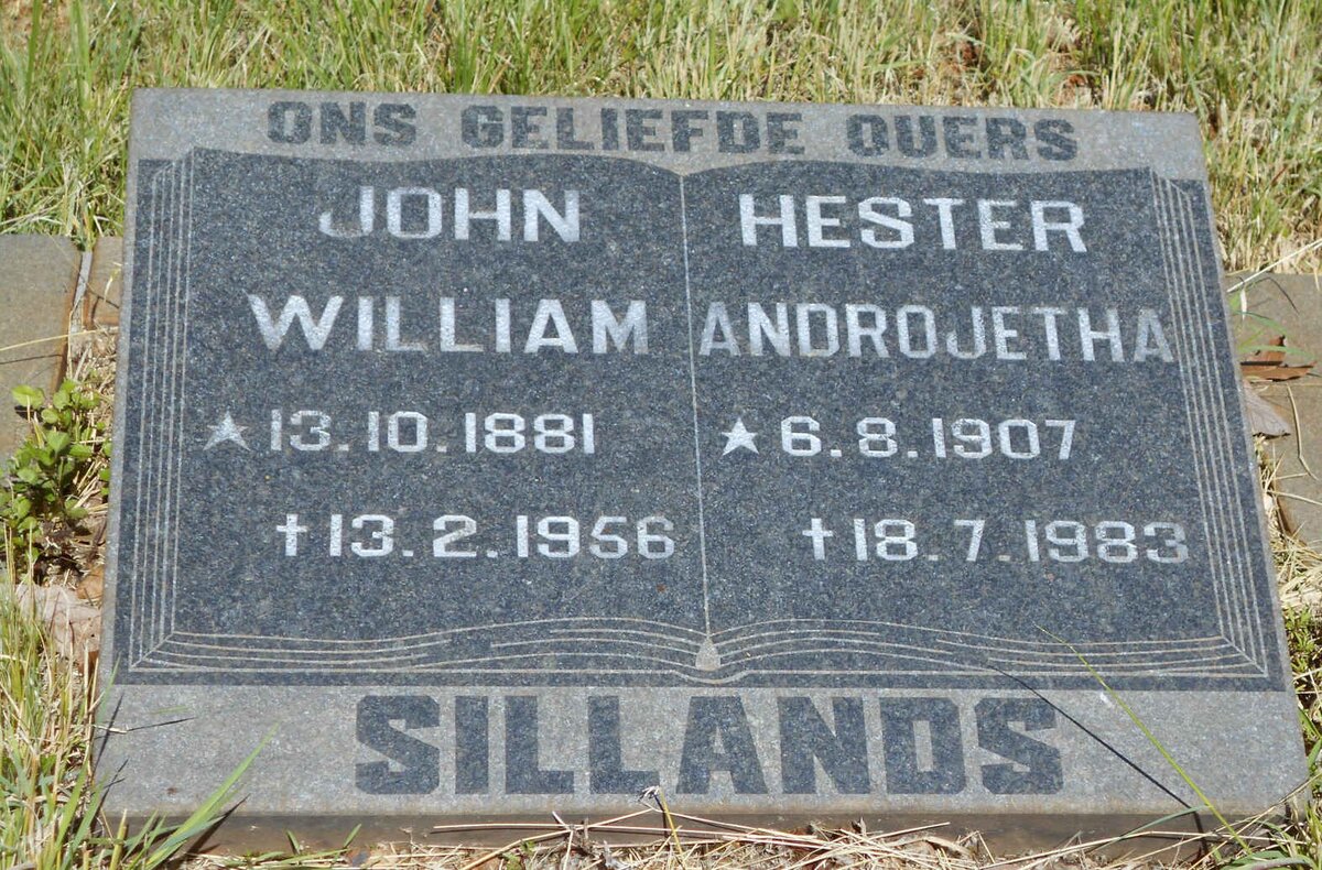 SILLANDS John William 1881-1956 &amp; Hester Androjetha 1907-1983