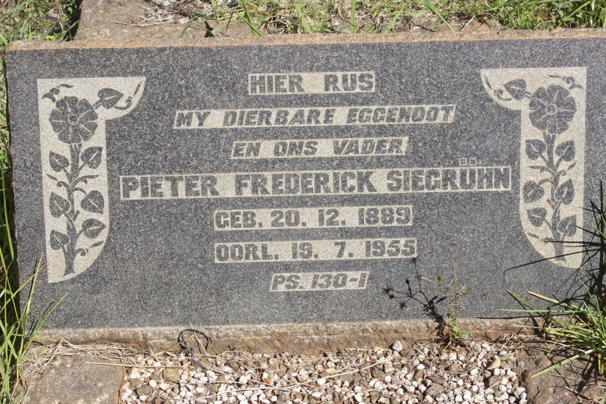 SIEGRUHN Pieter Frederick 1889-1955