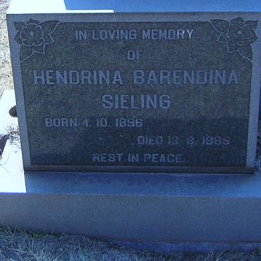 SIELING Hendrina Barendina 1896-1985