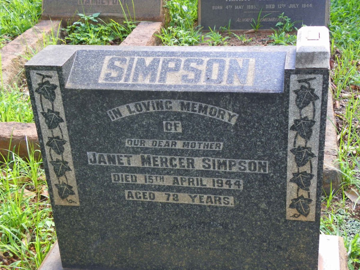 SIMPSON Janet Mercer -1944