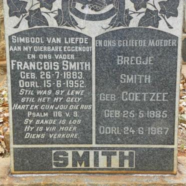 SMITH Francois 1883-1952 &amp; Bregje COETZEE 1885-1967
