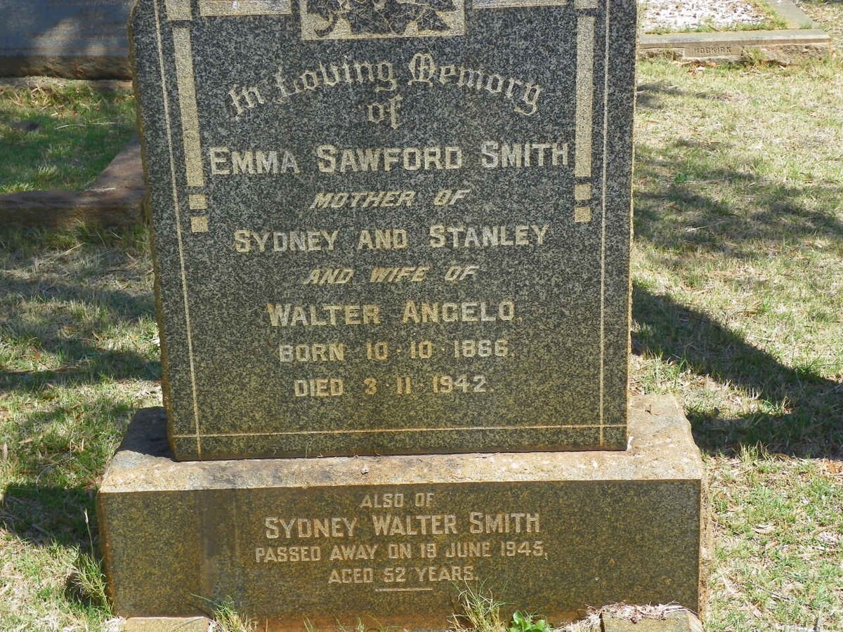 SMITH Emma Sawford 1866-1942 :: SMITH Sydney Walter -1945