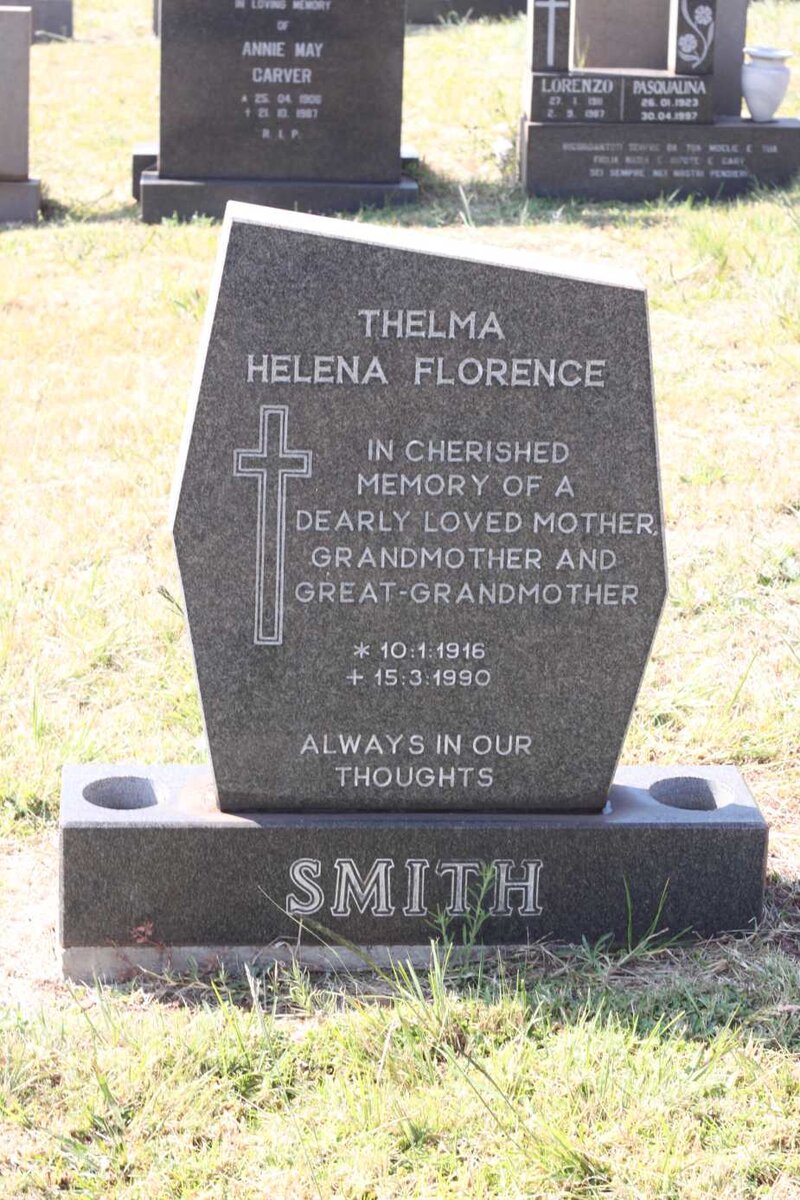 SMITH Thelma Helena Florence 1916-1990