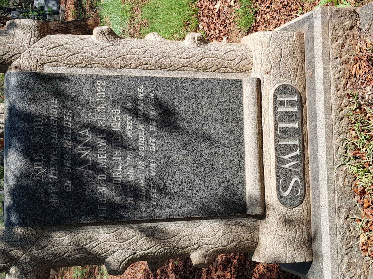 SMITH Anna nee V.D. MERWE 1922-1959