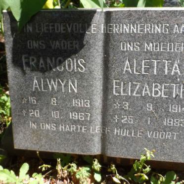 SMITH Francois Alwyn 1913-1967 &amp; Aletta Elizabeth 1914-1983