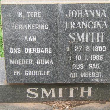 SMITH Johanna Francina 1900-1986