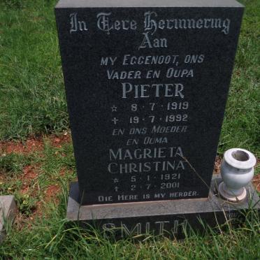 SMITH Pieter 1919-1992 &amp; Magrieta Christina 1921-2001