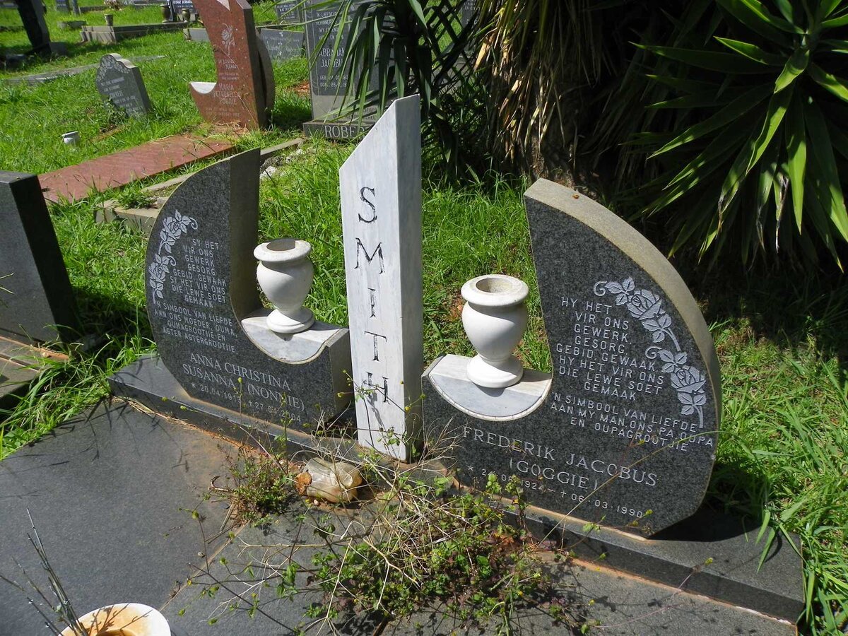 SMITH Frederik Jacobus 1924-1990 &amp; Anna Christina Susanna 1913-2004