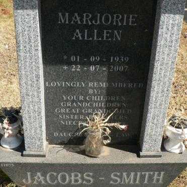 SMITH Marjorie Allen, JACOBS 1939-2007
